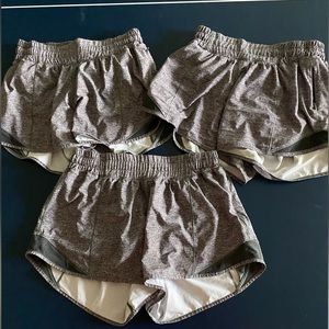 Gray heathered lululemon hotty hot shorts